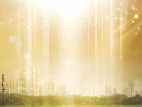 Golden Cityscape Background...