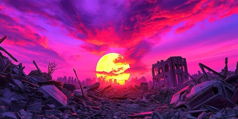 Leinwandbilder Rosa apocalypse landscape  © Steph
