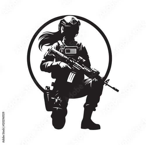 Soldier silhouette vector illustration