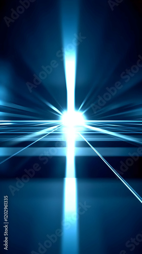 Abstract Blue Light Beams R...