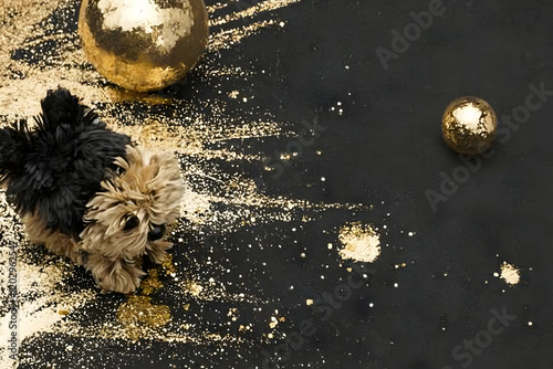 Small Dog Plays Among Gold ...