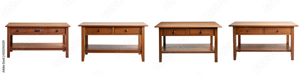 Collection of elegant wooden tables with drawers in a variety of classic modern and rustic styles suitable for home office or workspace decor and organization Showcasing natural wood textures Collection of elegant wooden tables with drawers in a variety of classic modern and rustic styles suitable for home office or workspace decor and organization Showcasing natural wood textures
