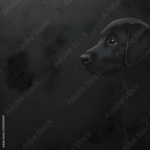 Black Dog Portrait Gazes Se...