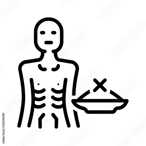 Vector black line for Anorexia