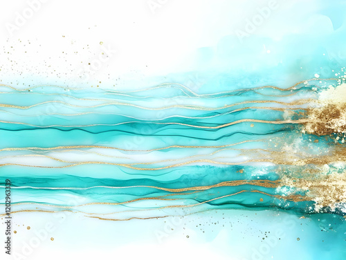 Abstract Turquoise and Gold...