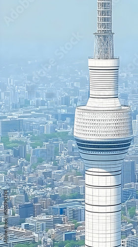 Modern tower rises from urb...