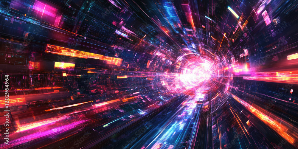 Naklejka premium Digital Odyssey: Exploring the Boundaries of Technology and Creativity