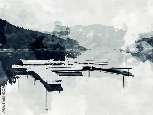 Serene Watercolor Landscape...