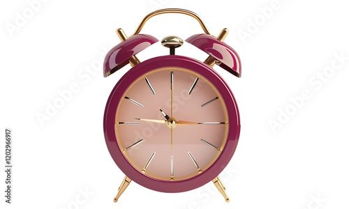 Vintage Red Alarm Clock:  A classic alarm clock in deep red with gold accents, stands ready to wake you up or remind you of a special moment.