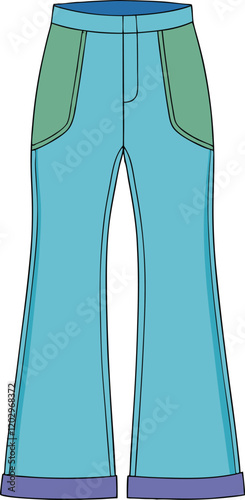 Flared Sweatpants Technical Drawing and Vector Design