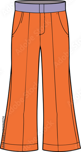 Flared Sweatpants Technical Drawing and Vector Design