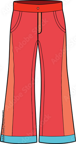 Flared Sweatpants Technical Drawing and Vector Design