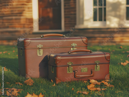 Two Vintage Brown Leather S...
