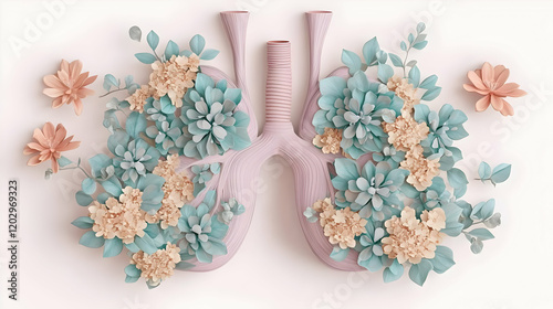3D Render of Floral Lungs w...