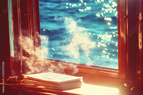 Steam Rises from a Stack of...