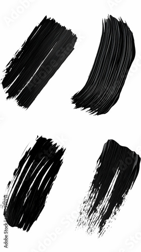 Four Black Paint Brush Stro...