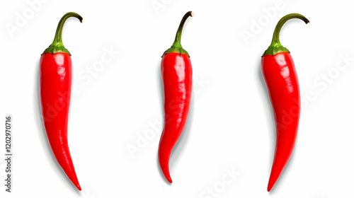 Three Vibrant Red Chili Pep...
