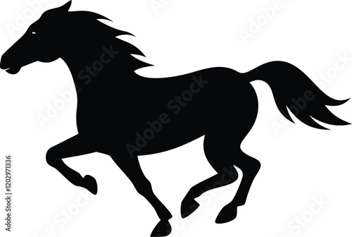 Horse Silhouette Vector Art for Animal Graphics