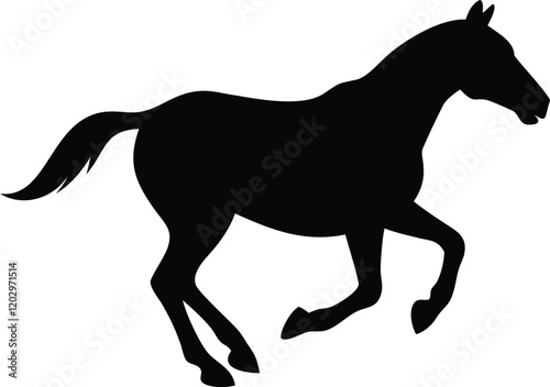 Horse Silhouette Vector Art for Animal Graphics