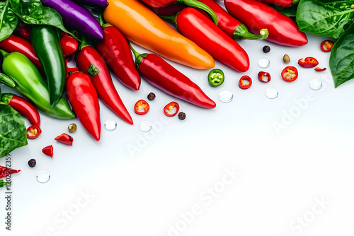 Colorful Chili Peppers with...