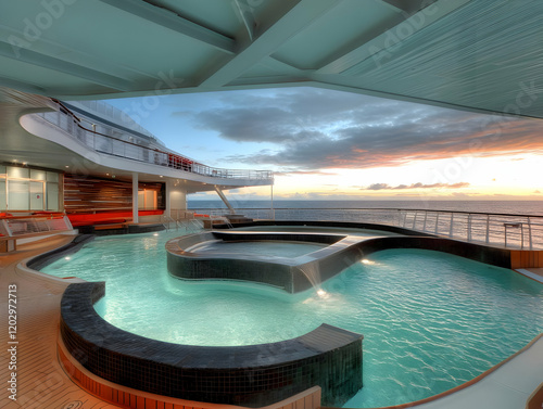 Cruise Ship Pool Deck at Su...