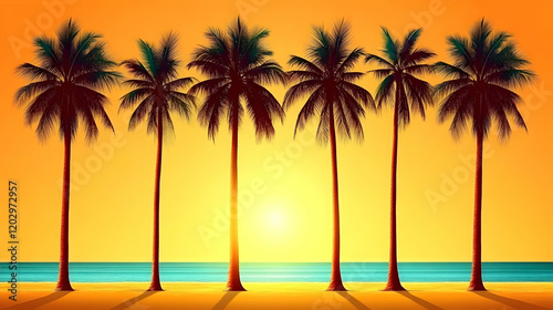 Tropical beach landscape wi...