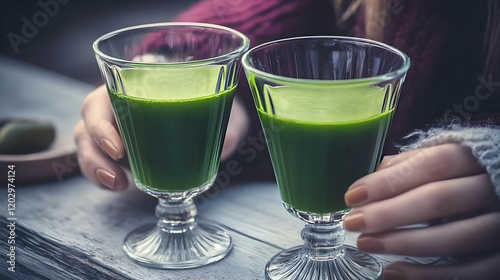 Two Elegant Glasses Filled ...
