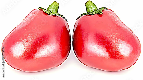 Two Glossy Red Peppers Shin...