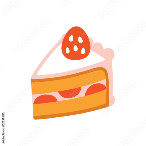 Slick of cake vector illustration on white background