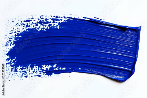 Blue Paint Stroke Creates a...