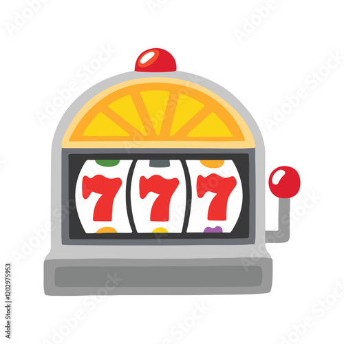 Slot machine vector illustration on white background. 