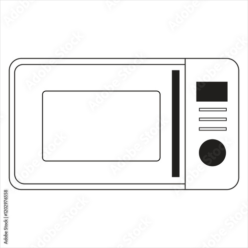 Black and White Microwave Vector Illustration