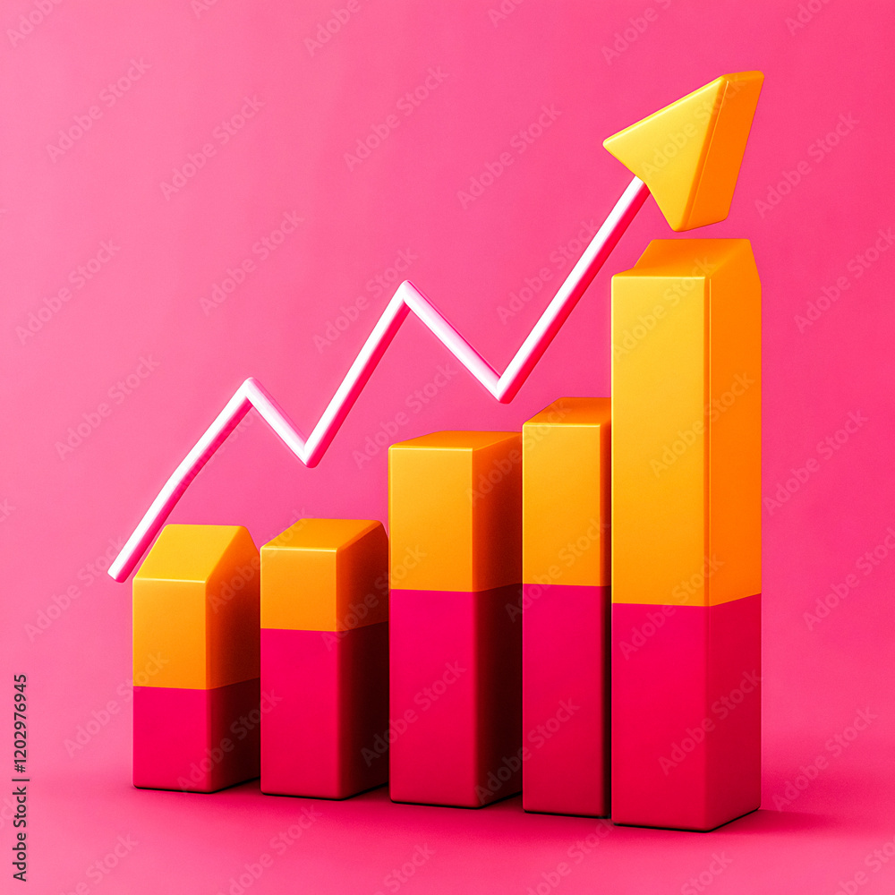 Financial Stock Growth Chart with 3D Investment Diagram Analyzing Money Profit, Economic Success, and Wealth Strategy for Market Trends Financial Stock Growth Chart with 3D Investment Diagram Analyzing Money Profit, Economic Success, and Wealth Strategy for Market Trends
