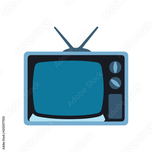 Retro television isolated on white background. TV vector illustration. 