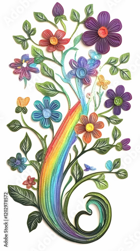 Rainbow and Flowers Paper Q...