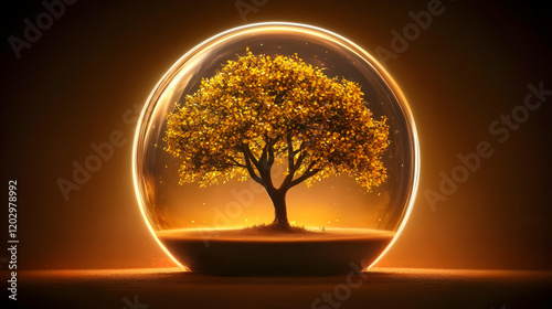Golden Tree Thrives Inside ...