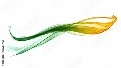 Abstract Green and Gold Wav...