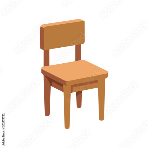 Wooden chair isolated on white background.
