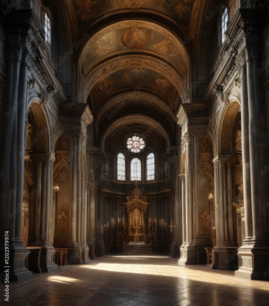 Fototapeta premium Baroque architecture of the Church of Saints Cyril and Methodius in Prague , baroque, architecture, methodius