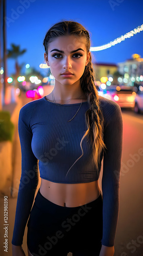 Young Woman Poses Confident...