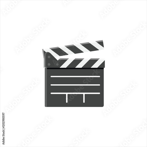 Movie clapper board on white background. 