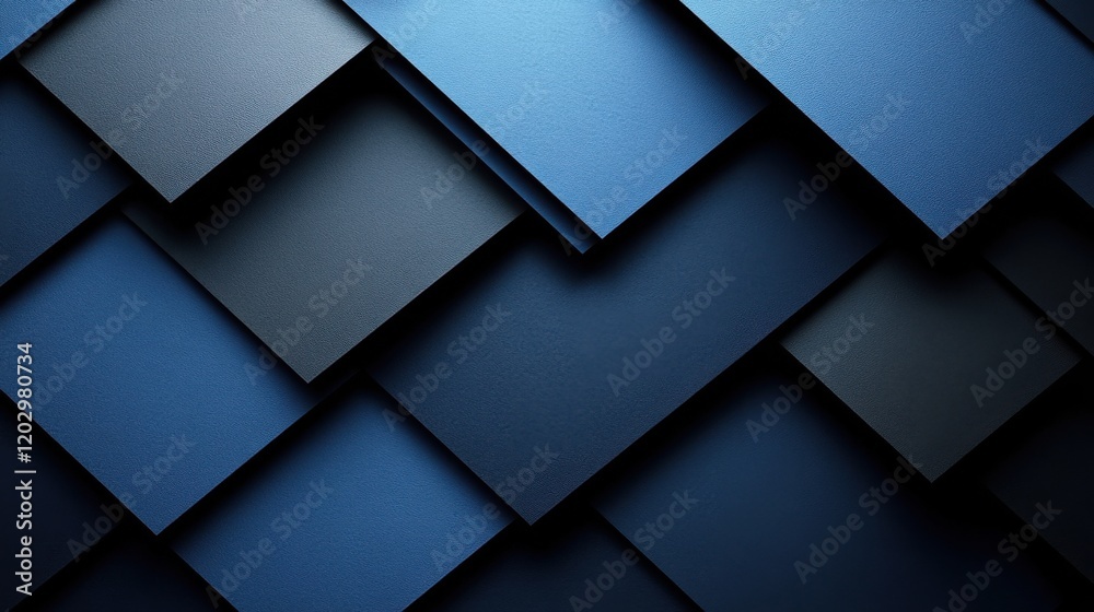 Abstract minimalist wallpaper with sharp geometric angles and shapes on blue background. Featuring white space in the center for text, ideal for design templates and modern banners.