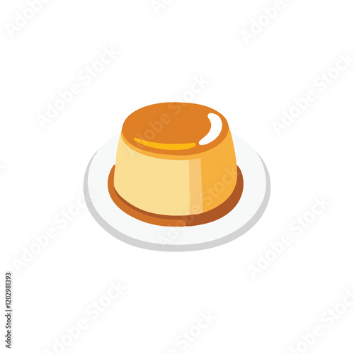 Custard vector illustration . Food on white background. 