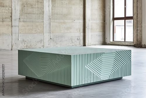 Mint Green Geometric Coffee Table Design