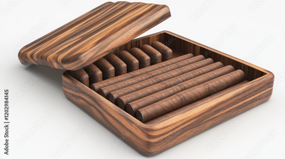 Wooden Cigar Box Filled With Premium Cigars Wooden Cigar Box Filled With Premium Cigars