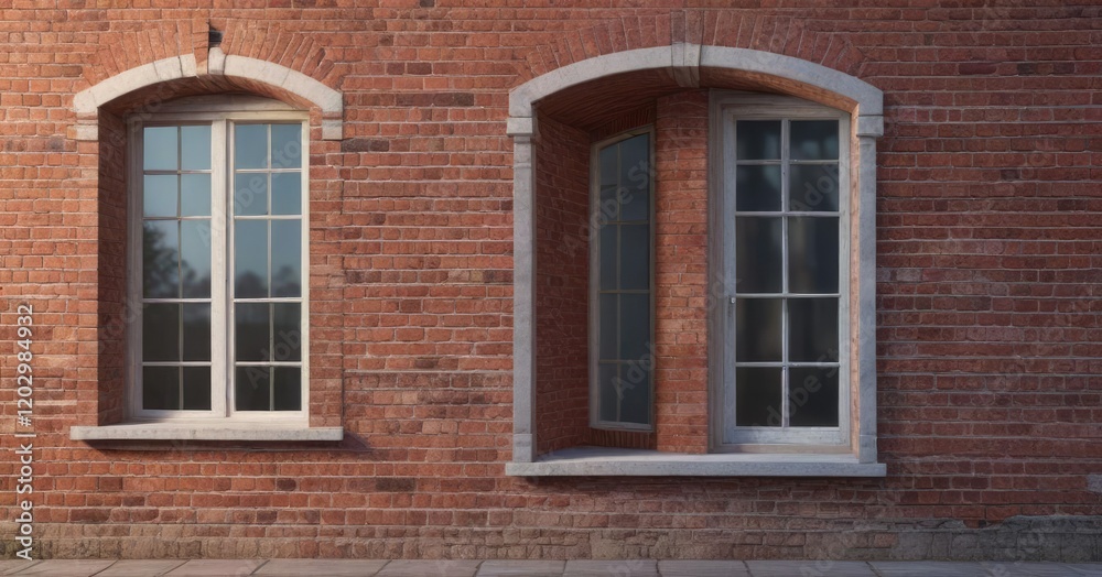 Classic Brick Building with Simple Window Frame , architecture, frame Classic Brick Building with Simple Window Frame , architecture, frame