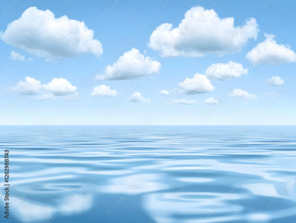 Serene Ocean Sky Background Illustration Serene Ocean Sky Background Illustration