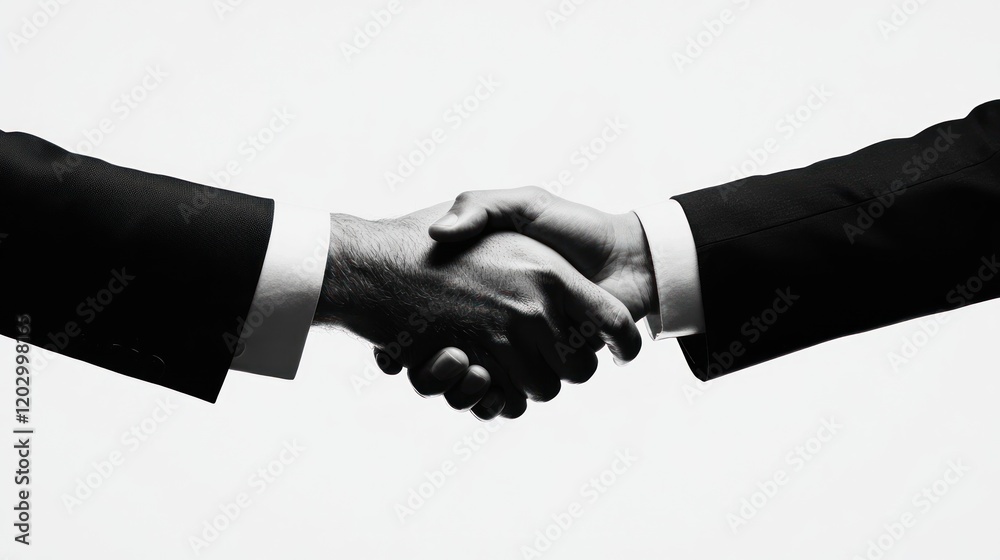 A Firm Handshake Between Two Men In Suits A Firm Handshake Between Two Men In Suits