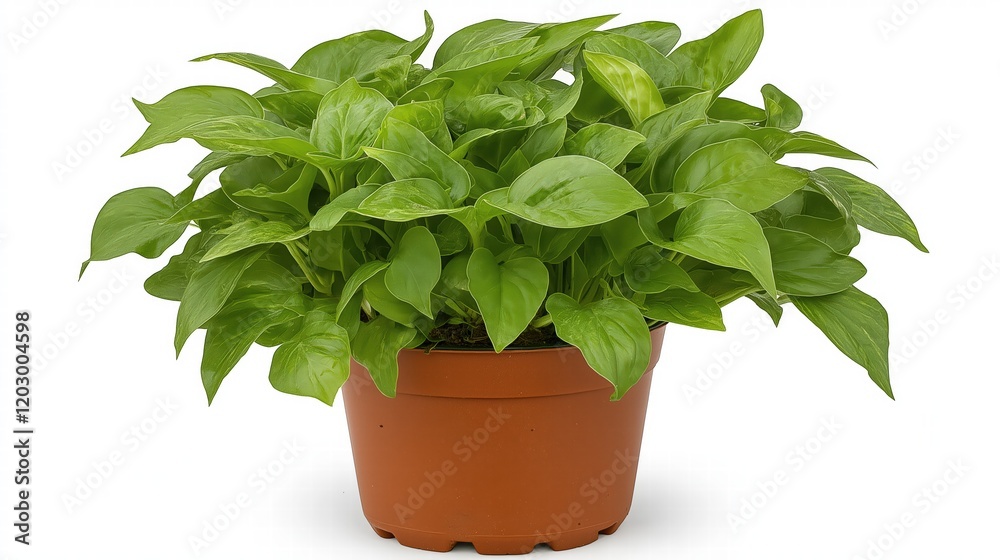 Fototapeta premium A small plant is in a brown pot