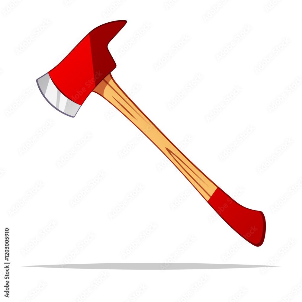 Firefighter axe vector isolated illustration Firefighter axe vector isolated illustration